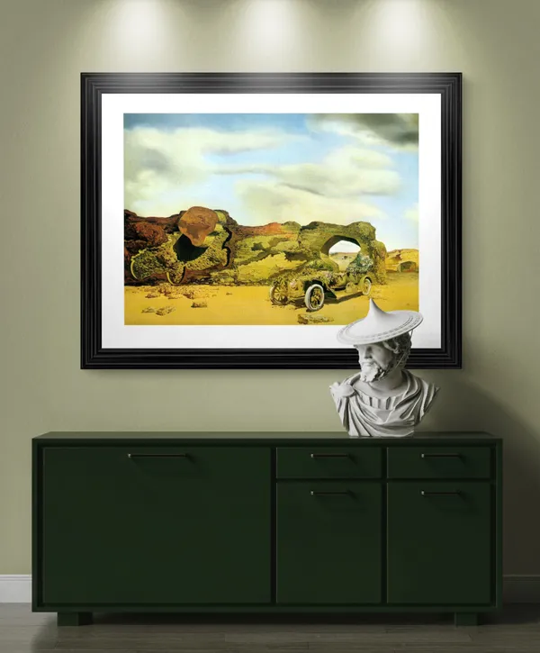 Paranoiac-Critical_Solitude,_A_Painting_by_Salvador_Dali,_Wall_D�cor,_Framed,_Multicolor