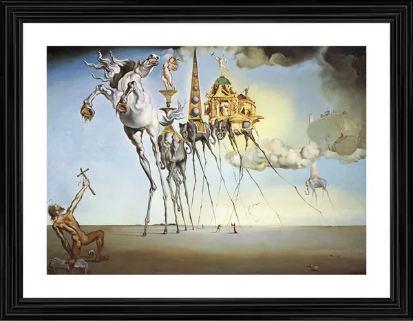 The_Temptation_of_Saint_Anthony,_A_Painting_by_Salvador_Dali,_Wall_D�cor,_Framed,_Multicolor