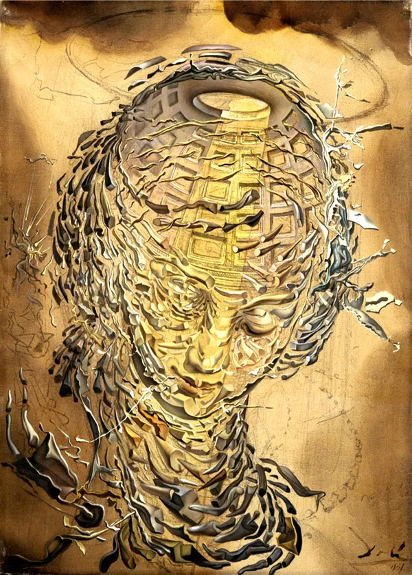 Raphaelesque_Head_Exploding,_A_Painting_by_Salvador_Dali,_Wall_D�cor,_Framed_Canvas,_Multicolor