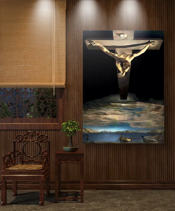 Christ_of_Saint_John_of_the_Cross,_A_Painting_by_Salvador_Dali,_Wall_D�cor,_Framed_Canvas,_Multicolor