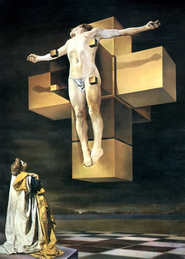 Crucifixion,_A_Painting_by_Salvador_Dali,_Wall_D�cor,_Framed_Canvas,_Multicolor