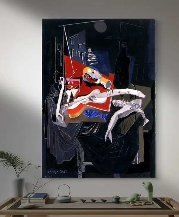Still_Life_by_Moonlight,_A_Painting_by_Salvador_Dali,_Wall_D�cor,_Framed_Canvas,_Multicolor