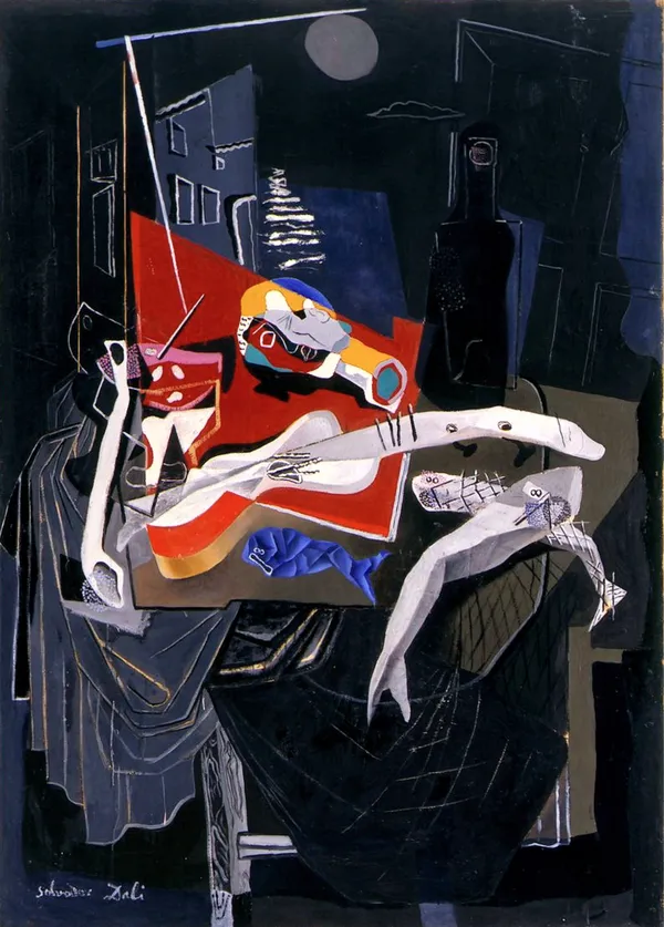 Still_Life_by_Moonlight,_A_Painting_by_Salvador_Dali,_Wall_D�cor,_Framed_Canvas,_Multicolor