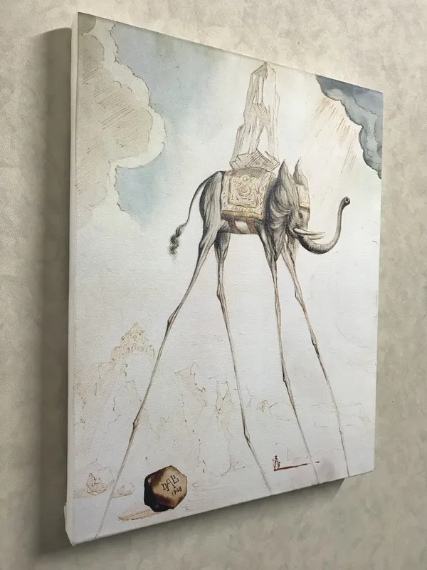 L'Elephant_Giraffe,_A_Painting_by_Salvador_Dali,_Wall_D�cor,_Framed_Canvas,_Multicolor