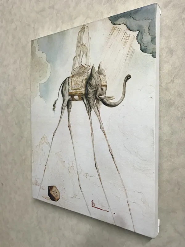 L'Elephant_Giraffe,_A_Painting_by_Salvador_Dali,_Wall_D�cor,_Framed_Canvas,_Multicolor