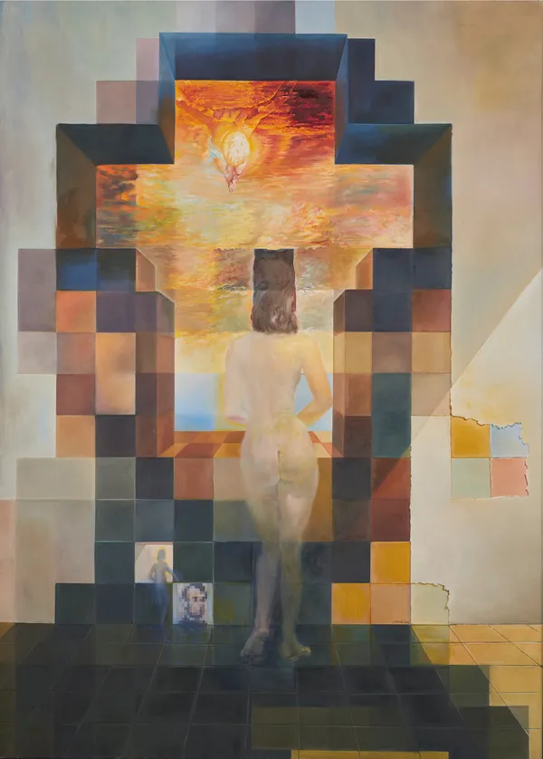 Gala,_Mediterranean_Sea_&_Abraham_Lincoln,_A_Painting_by_Salvador_Dali,_Wall_D�cor,_Framed_Canvas,_Multicolor
