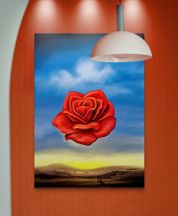 Meditative_Rose,_A_Painting_by_Salvador_Dali,_Wall_D�cor,_Framed_Canvas,_Multicolor