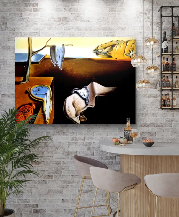 The_Persistence_of_Memory_,_A_Painting_by_Salvador_Dali,_Wall_D�cor,_Framed_Canvas,_Multicolor