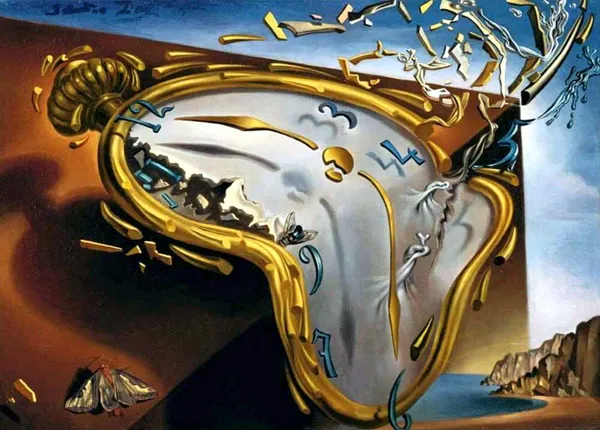 Melting_Watch_,_A_Painting_by_Salvador_Dali,_Wall_D�cor,_Framed_Canvas,_Multicolor