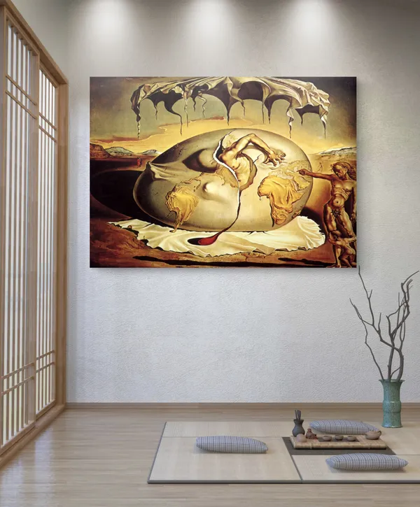 Geopoliticus_Child_Watching_the_Birth_of_the_New_Man,_A_Painting_by_Salvador_Dali,_Wall_D�cor,_Framed_Canvas,_Multicolor