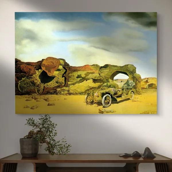 Paranoiac-Critical_Solitude,_A_Painting_by_Salvador_Dali,_Wall_D�cor,_Framed_Canvas,_Multicolor