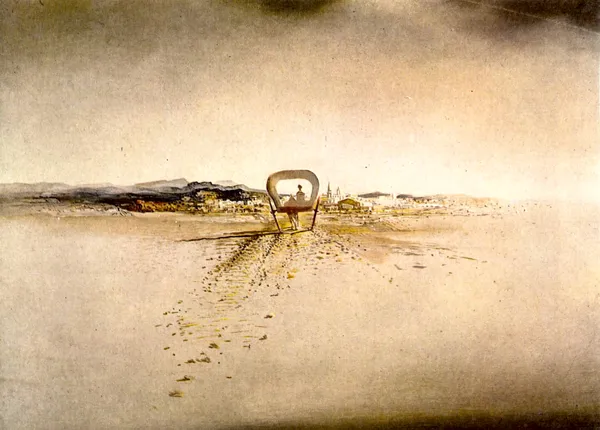 Phantom-Cart,_A_Painting_by_Salvador_Dali,_Wall_D�cor,_Framed_Canvas,_Multicolor
