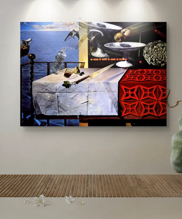 Living_Still_Life,_A_Painting_by_Salvador_Dali,_Wall_D�cor,_Framed_Canvas,_Multicolor