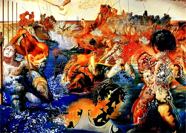 Tuna_Fishing,_A_Painting_by_Salvador_Dali,_Wall_D�cor,_Framed_Canvas,_Multicolor