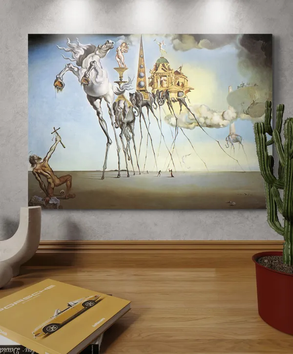 The_Temptation_of_Saint_Anthony,_A_Painting_by_Salvador_Dali,_Wall_D�cor,_Framed_Canvas,_Multicolor