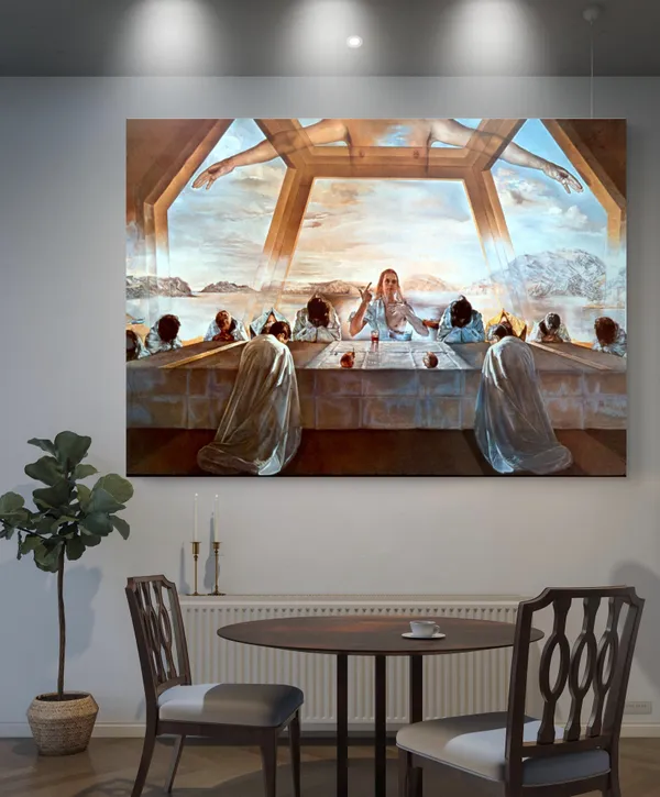 The_Sacrament_of_the_Last_Supper,_A_Painting_by_Salvador_Dali,_Wall_D�cor,_Framed_Canvas,_Multicolor