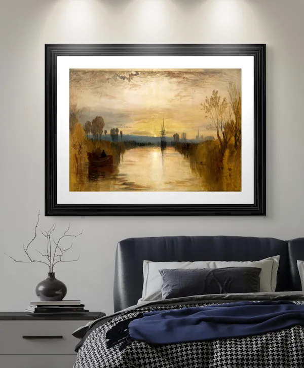 The_Thames_near_Windsor_(Chinchester_Canal),_A_Painting_by_JMW_Turner,_Wall_D�cor,_Framed,_Multicolor