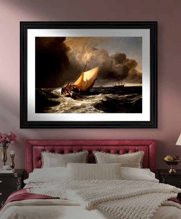Dutch_Boats_in_a_Gale,_A_Painting_by_JMW_Turner,_Wall_D�cor,_Framed,_Multicolor