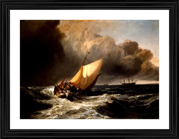 Dutch_Boats_in_a_Gale,_A_Painting_by_JMW_Turner,_Wall_D�cor,_Framed,_Multicolor