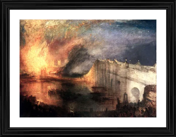The_Burning_of_the_Houses_of_Lords_&_Commons_2,_A_Painting_by_JMW_Turner,_Wall_D�cor,_Framed,_Multicolor
