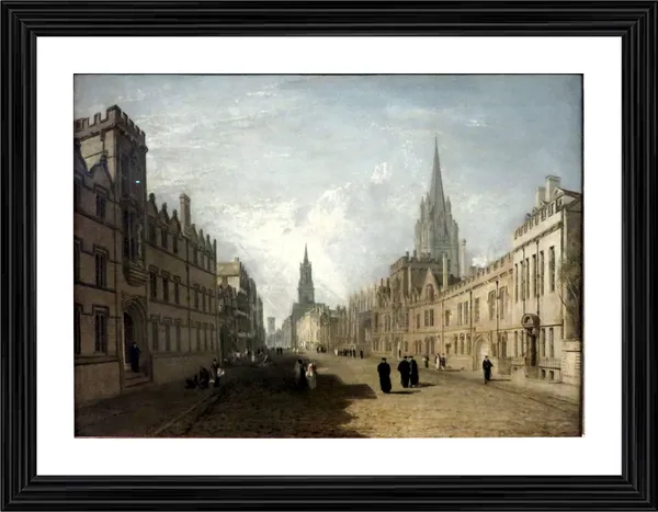 High_Street_at_Oxford,_A_Painting_by_JMW_Turner,_Wall_D�cor,_Framed,_Multicolor
