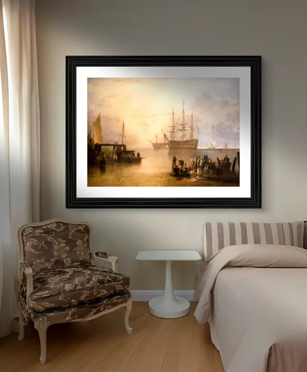 Sun_Rising_Through_Vapour_1,_A_Painting_by_JMW_Turner,_Wall_D�cor,_Framed,_Multicolor