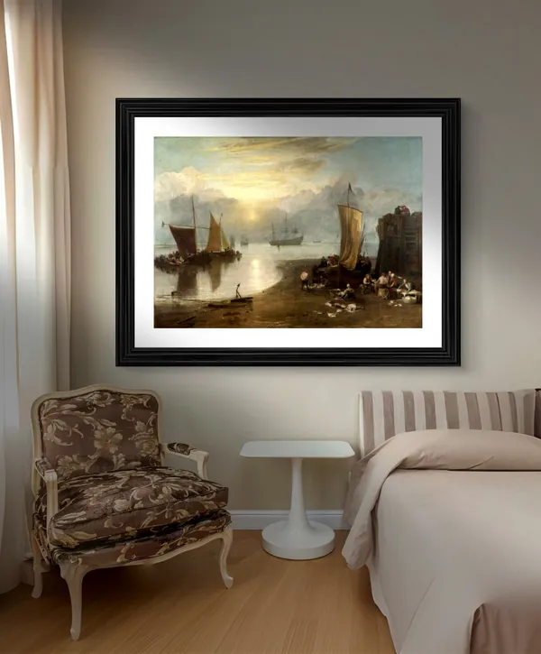 Sun_Rising_Through_Vapour_2,_A_Painting_by_JMW_Turner,_Wall_D�cor,_Framed,_Multicolor