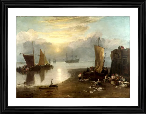 Sun_Rising_Through_Vapour_2,_A_Painting_by_JMW_Turner,_Wall_D�cor,_Framed,_Multicolor