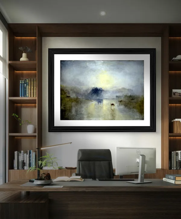 Norham_Castle,_Sunrise_1,_A_Painting_by_JMW_Turner,_Wall_D�cor,_Framed,_Multicolor