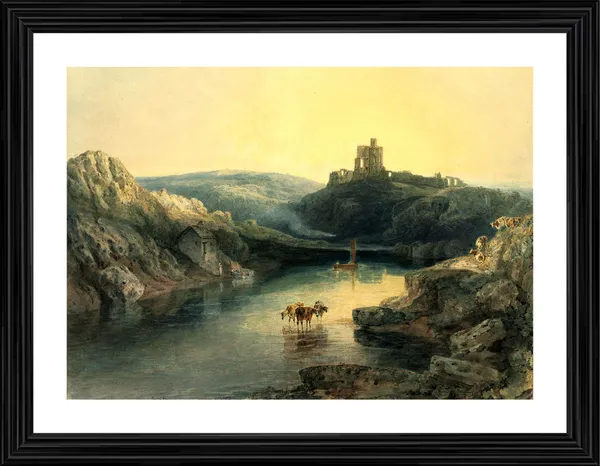 Norham_Castle,_Sunrise_2,_A_Painting_by_JMW_Turner,_Wall_D�cor,_Framed,_Multicolor