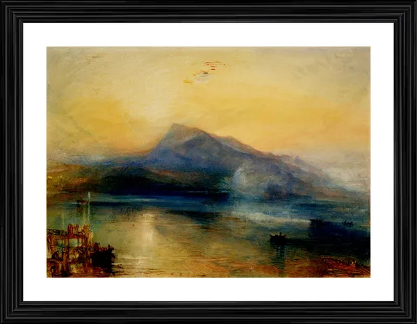 The_Blue_Rigi_at_Sunrise,_A_Painting_by_JMW_Turner,_Wall_D�cor,_Framed,_Multicolor