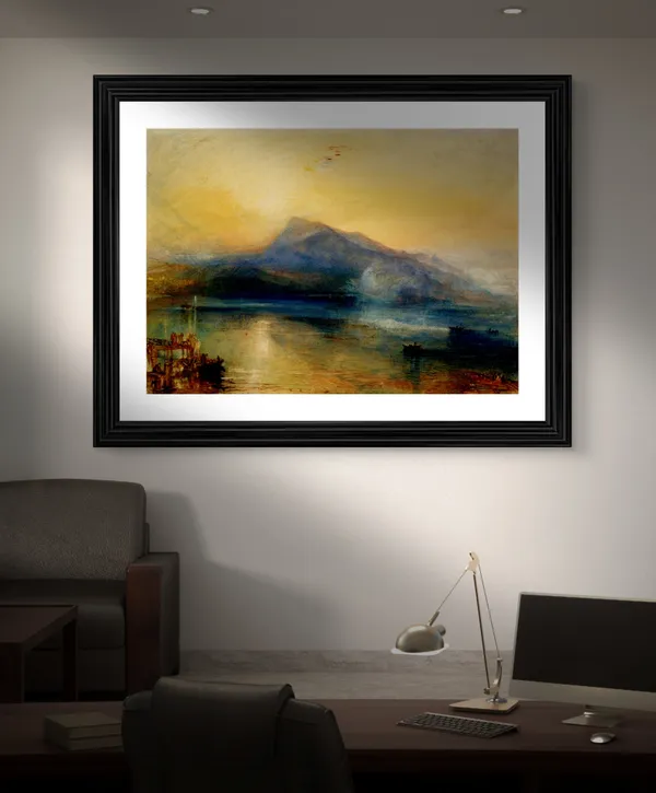The_Blue_Rigi_at_Sunrise,_A_Painting_by_JMW_Turner,_Wall_D�cor,_Framed,_Multicolor