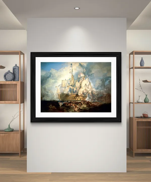 The_Battle_of_Trafalgar,_A_Painting_by_JMW_Turner,_Wall_D�cor,_Framed,_Multicolor
