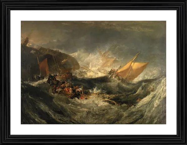 The_Wreck_of_a_Transport_Ship,_A_Painting_by_JMW_Turner,_Wall_D�cor,_Framed,_Multicolor