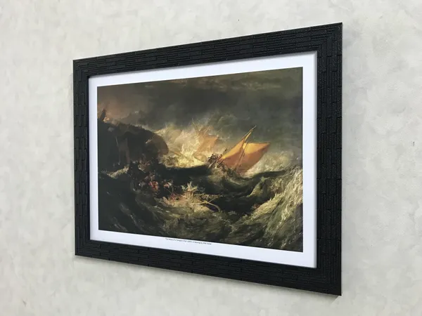 The_Wreck_of_a_Transport_Ship,_A_Painting_by_JMW_Turner,_Wall_D�cor,_Framed,_Multicolor