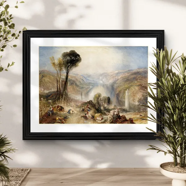 View_of_Rhine_River_from_Oberwesel,_A_Painting_by_JMW_Turner,_Wall_D�cor,_Framed,_Multicolor