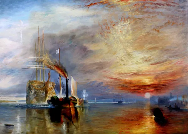 The_Fighting_Temeraire,_A_Painting_by_JMW_Turner,_Wall_D�cor,_Framed_Canvas,_Multicolor