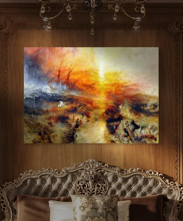 The_Slave_Ship,_A_Painting_by_JMW_Turner,_Wall_D�cor,_Framed_Canvas,_Multicolor