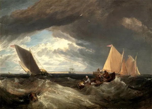 Thames_and_the_Medway_Junction,_A_Painting_by_JMW_Turner,_Wall_D�cor,_Framed_Canvas,_Multicolor