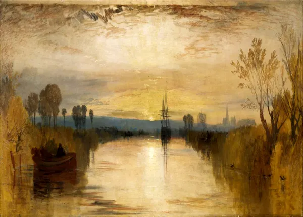 The_Thames_near_Windsor_(Chinchester_Canal),_A_Painting_by_JMW_Turner,_Wall_D�cor,_Framed_Canvas,_Multicolor
