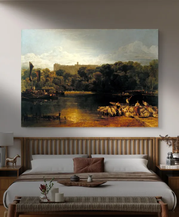 The_Thames_near_Windsor,_A_Painting_by_JMW_Turner,_Wall_D�cor,_Framed_Canvas,_Multicolor