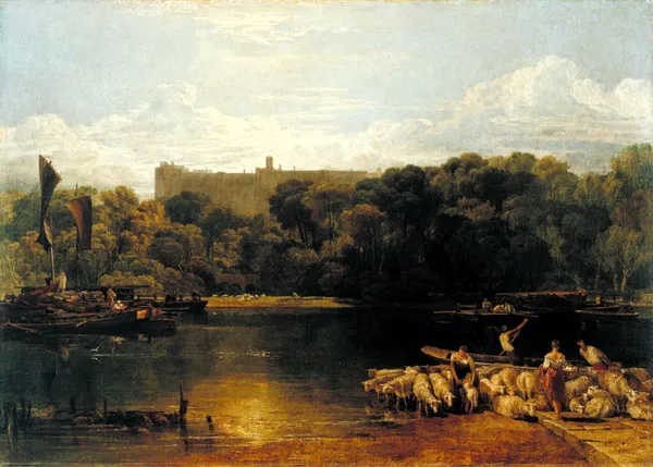 The_Thames_near_Windsor,_A_Painting_by_JMW_Turner,_Wall_D�cor,_Framed_Canvas,_Multicolor