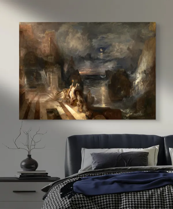 The_Parting_of_Hero_and_Leander,_A_Painting_by_JMW_Turner,_Wall_Decor,_Framed_Canvas,_Multicolor