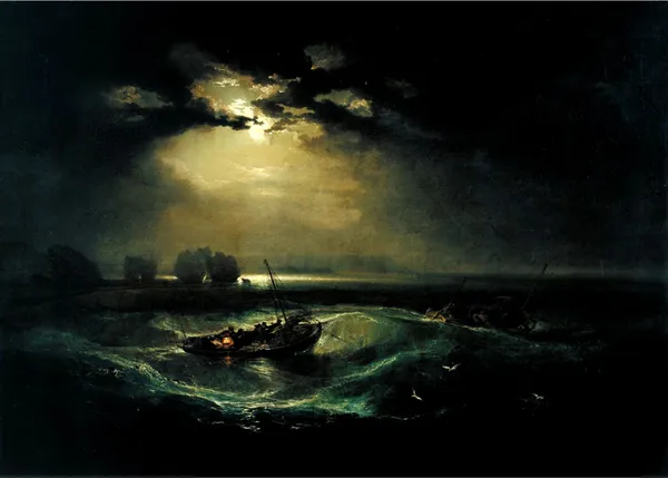 Fishermen_at_Sea,_A_Painting_by_JMW_Turner,_Wall_D�cor,_Framed_Canvas,_Multicolor