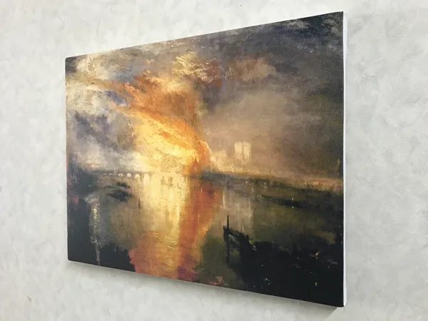 The_Burning_of_the_Houses_of_Lords_&_Commons_1,_A_Painting_by_JMW_Turner,_Wall_D�cor,_Framed_Canvas,_Multicolor
