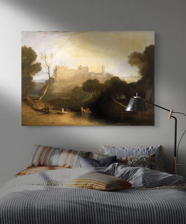 Linlithgow_Palace,_A_Painting_by_JMW_Turner,_Wall_D�cor,_Framed_Canvas,_Multicolor