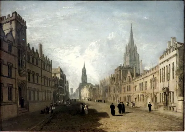 High_Street_at_Oxford,_A_Painting_by_JMW_Turner,_Wall_D�cor,_Framed_Canvas,_Multicolor