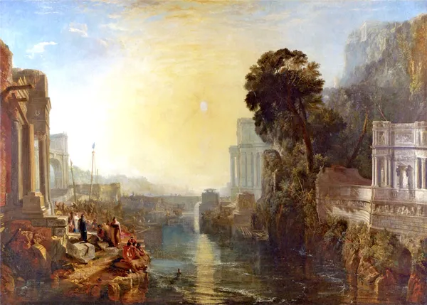 The_Rise_of_the_Carthaginian_Empire,_A_Painting_by_JMW_Turner,_Wall_D�cor,_Framed_Canvas,_Multicolor