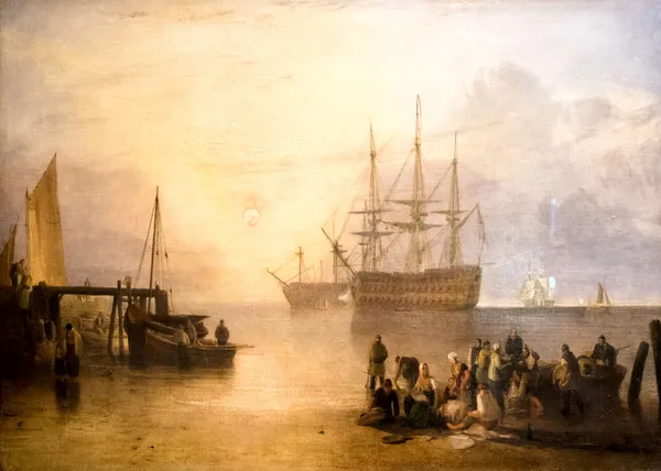 Sun_Rising_Through_Vapour_1,_A_Painting_by_JMW_Turner,_Wall_D�cor,_Framed_Canvas,_Multicolor