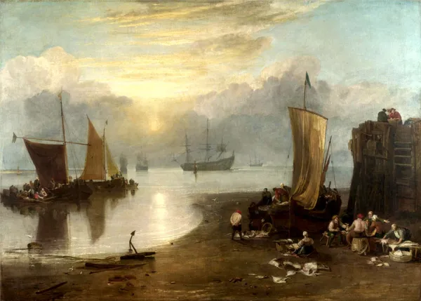 Sun_Rising_Through_Vapour_2,_A_Painting_by_JMW_Turner,_Wall_D�cor,_Framed_Canvas,_Multicolor